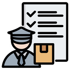 Poster - Customs Outline Color Icon