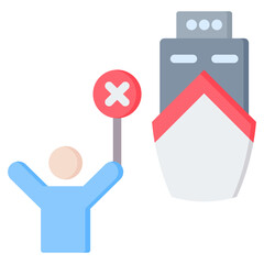 Aufkleber - Embargo Flat Icon