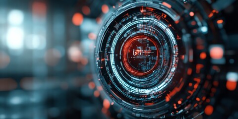 Poster - Digital abstract design showcasing futuristic technology and intricate patterns with vibrant colors and intricate details