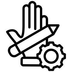 Aufkleber - Hands On Experiences Outline Icon