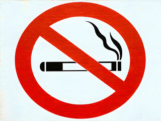 close-up of the no smoking sign
