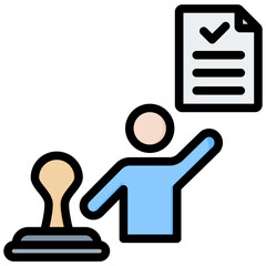 Poster - Notarial Act Outline Color Icon