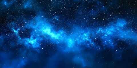 Wall Mural - A stunning depiction of the Milky Way galaxy in vibrant blue tones.