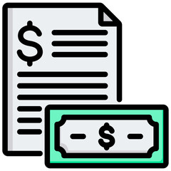 Poster - Financial Statement Outline Color Icon