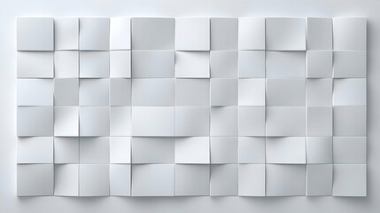 Poster - White Abstract 3D Geometric Wall Pattern Forms a Smooth Wavy Surface with Subtle Shadows