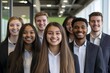 © Shooting Star Std - A group of young professionals from diverse races smiling, Generative AI