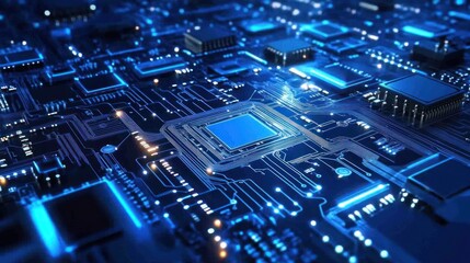 Poster - Abstract Close-up of a Futuristic Circuit Board