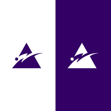 Letter A Logo, and lightning