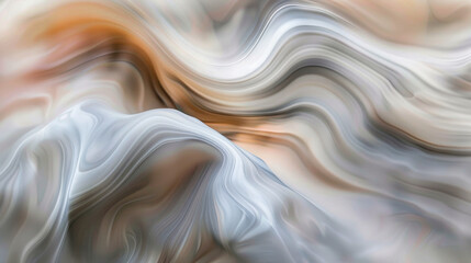 Poster - abstract wavy texture in soft colors of gray, white, and beige, creating fluid and serene atmosphere
