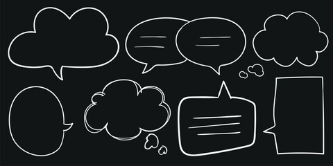 Poster - collection of speech bubbles on a black background. speech bubbles vary in shape and size. perfect f