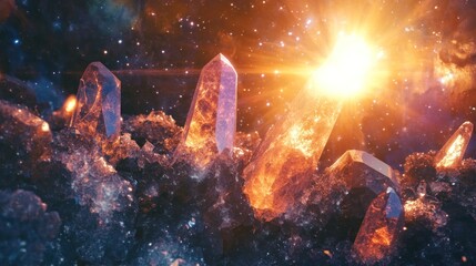 cosmic crystals: a celestial formation of radiant gems