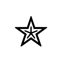 Wall Mural - Simple Star Icon: A minimalist, bold, and elegant icon featuring a single five-pointed star, perfect for rating systems, website design, branding elements, and user interface. 