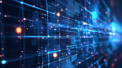Poster - Abstract Digital Network: A Visual Representation of Data Flow and Connectivity