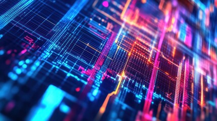 Poster - Abstract Digital Network: A Symphony of Data and Light