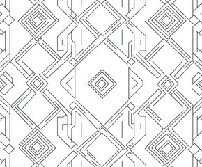 Aufkleber - Abstract geometric seamless pattern with lines and shapes.