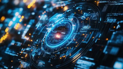 Poster - Futuristic Digital Interface: Abstract Technology Background
