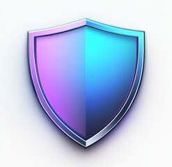 Aufkleber - Gradient blue and pink shield icon.