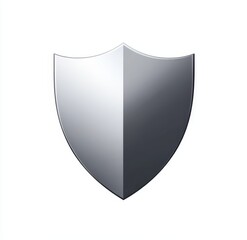 Aufkleber - Metallic shield icon, silver and gray, isolated on white.