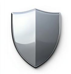 Aufkleber - Metallic shield, half silver, half gray, isolated on white.