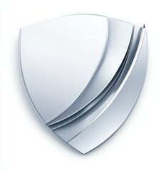 Poster - Modern metallic shield icon, security concept.