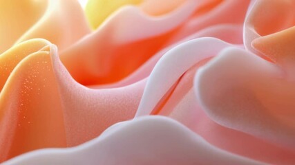 Poster - Mesmerizing flow of vibrant fabric waves in soft pastel tones