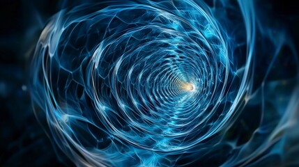 Leinwandbilder - Dynamic circles rotating around a center abstract visuals digital art dark background hypnotic perspective energy flow