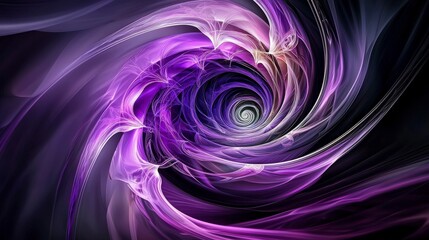Poster - Swirling purple light spiral abstract visualization digital art cosmic environment artistic viewpoint fantasy concept
