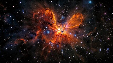Aufkleber - Sudden explosion of stars in dark cosmic space astrophotography celestial environment wide-angle viewpoint