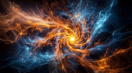 Aufkleber - Time bending and folding portal event in space cosmic swirl of glowing energy abstract digital art vibrant visualization