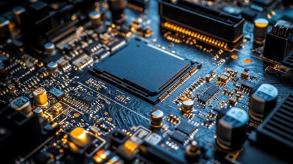 Poster - Close-up of a Circuit Board's intricate design showcasing technological advancement in electronics.