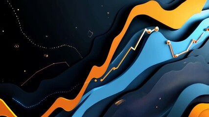 Poster - Dynamic abstract waves and lines in motion with vibrant colors and fluid design