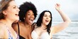 © Rawpixel.com - Three diverse plus size women enjoying the beach in swimsuits. Women smiling, beach in the background. Diverse women, swimsuits, beach, and smiles. Diverse friends travel to the beach.