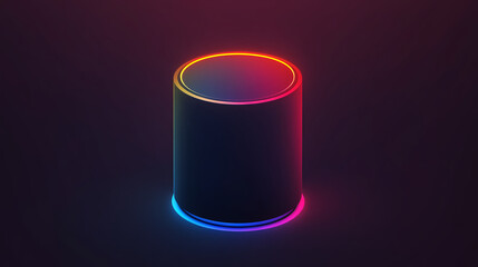 Poster - Illuminated cylinder display digital art abstract environment modern viewpoint colorful concept