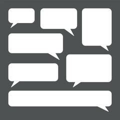 Aufkleber - Set of white classic square speech bubbles on grey background