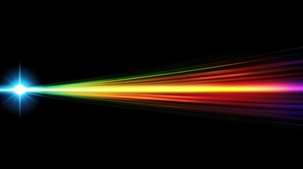 Poster - Vibrant Spectrum of Light Rays Illuminating Dark Background in Vivid Colors