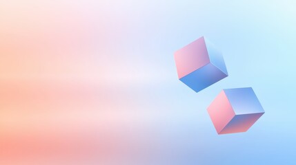 Poster - Soft Colored Geometric Shapes in Motion Against a Dreamy Gradient Background