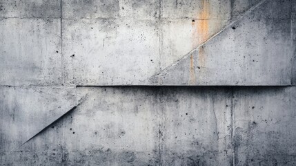 Poster - Geometric concrete wall exhibits sharp angles and a mixture of textures, adding an industrial feel to contemporary spaces and designs
