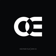 Poster - Stacked OE letters modern logo design