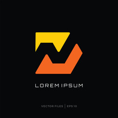 Poster - simple logo design monogram DN ND negative space