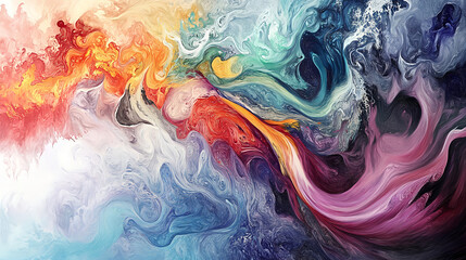 Poster - Colorful abstract swirl art digital creation modern art vibrant palette artistic expression contemporary design
