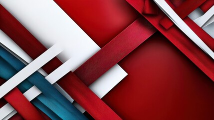 Poster - Dynamic red abstract composition bold lines and shapes minimalist graphic design creative space modern art perspective