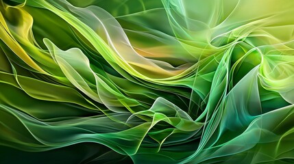 Aufkleber - Abstract layers of green softly spreading and blending nature digital art calm environment close-up visual serenity