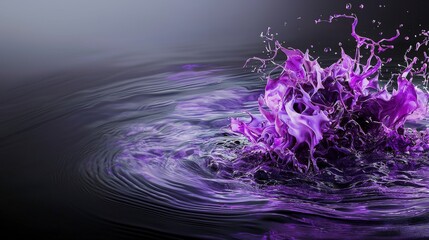 Aufkleber - Captivating purple ripple splash art abstract photography studio environment close-up fluid motion concept