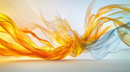 Poster - Dynamic trails of light in yellow tones abstract art digital creation vibrant environment artistic perspective