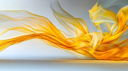 Poster - Dynamic abstract light trails of yellow tones contemporary art digital design minimalist style abstract concept