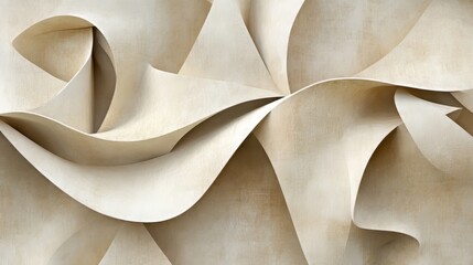 Poster - Abstract beige paper sculpture