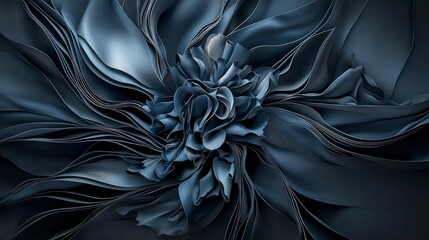 Poster - Shimmering gray tones blending abstract floral design digital art contemporary style artistic perspective depth
