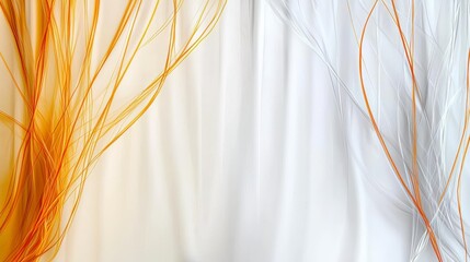Leinwandbilder - Faint yellow lines stretching and dissolving into a neutral canvas abstract art digital illustration minimalist style