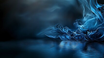 Poster - Indigo hues flowing softly over neutral background abstract art digital design artistic environment serenity concept