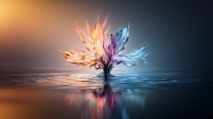 Poster - Vibrant colorful blooming art abstract canvas digital artwork soft gradient environment artistic perspective
